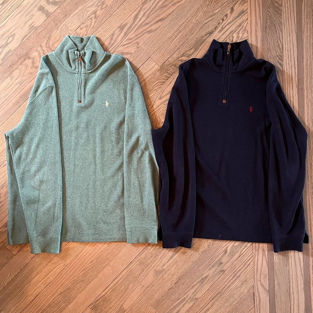 Two (2) Polo by Ralph Lauren Quarter Zip Sweaters | Great Condition | Large